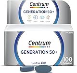 Centrum Generation Multivitamin 50+ – Hochwertiges Nahrungsergänzungsmittel mit Mikronährstoffen – Für Erwachsene ab 50 Jahren – Vitamine, Mineralstoffe, Spurenelemente – 1 x 100 Tabletten